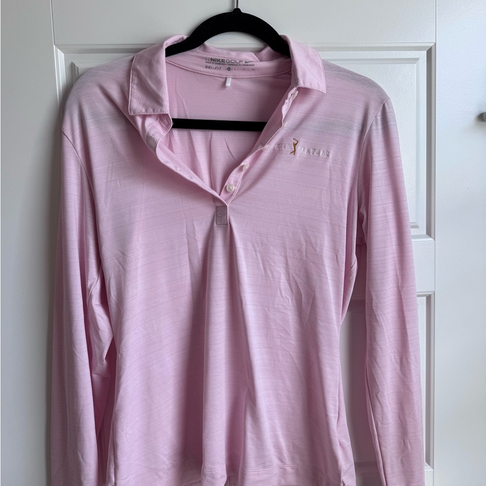 Peter Millar Pink Long Sleeve Polo Shirt